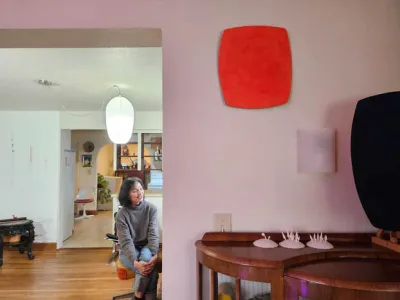  Ellen George in her studio in Vancouver, Washington.  The Semi-Finalist
