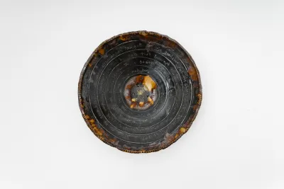 Marjorie Dial  By the bird song Glazed stoneware and glass 5 1/2 x 19” x 19”  2024