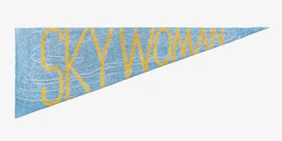 Marie Watt, Forerunner, 2020, 39×102×.25 in. Vintage Italian glass beads, industrial felt, thread Collection of Rose Art Museum, Brandeis University, Waltham, MA Photograph by Kevin McConnell
