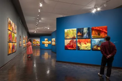 "James Lavadour: Land of Origin" is a retrospective devoted to the work of Oregon artist James Lavadour. The exhibit is on display at the Jordan Schnitzer Museum of Art on the University of Oregon campus in Eugene.Brian Davies