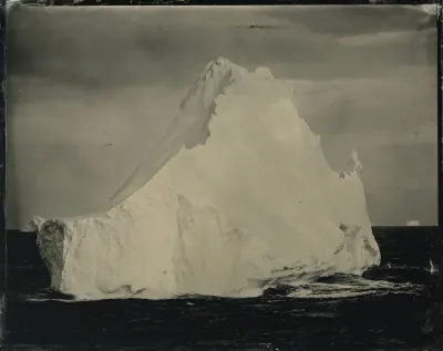 Susan Seubert, Iceberg #2, Antarctica, December 2015, 2025, wet plate collodion ambrotype, 4" x 5", 