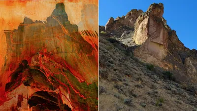 James Lavadour, Oregon Origins Project VI: The Birth of Cascadia, James Lavadour, Vantage Point (2019) [detail] Pavatuhaag (Leslie Gulch)